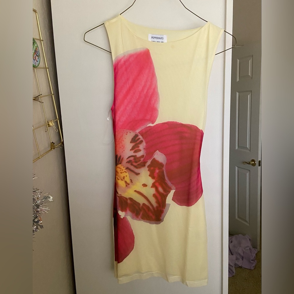 Yellow and Pink Floral Dress